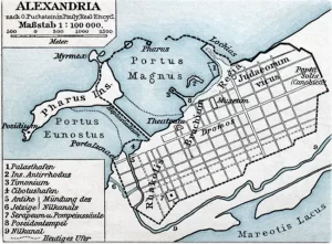 Mapa antigo de Alexandria