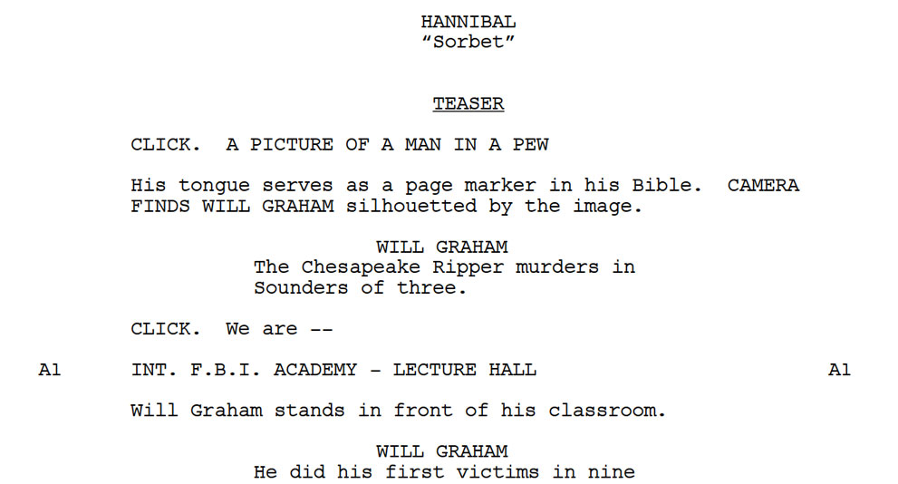 Formatação de cena - Hannibal - Episódio 01 x 07